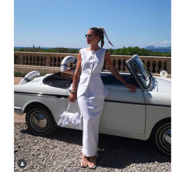 Posse Emma Linen Vest in Ivory - Picture 1 of 6